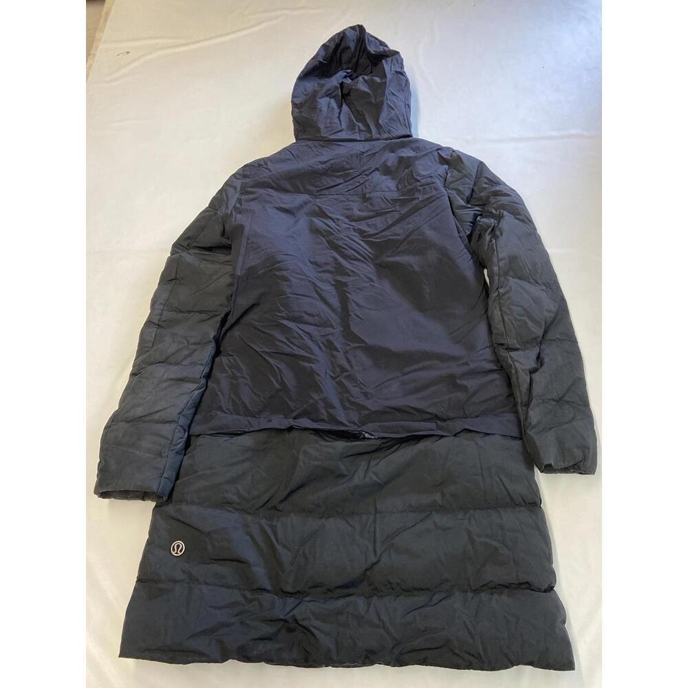 Womens LULULEMON Black Goose Down Cold As Fluff Parka Jacket Sz 8 - Picture 5 of 7